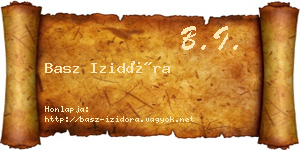 Basz Izidóra névjegykártya